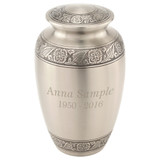 Coronet Pewter Brass Urn - Shown with Optional Direct Engraving