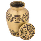 Coronet Gold Keepsake Urn - Shown with Lid Off