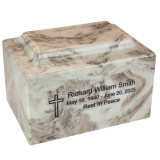 Cashmere Gray Classic Cultured Marble Urn - Engraved Option Cashmere Gray Classic Cultured Marble Urn - Engraved Option