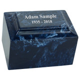 Navy Classic Cultured Marble Urn - Shown with Optional Direct Engraving