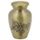 Gold Engraved Butterfly Keepsake Urn