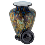Sonata Hand Blown Glass Urn - Shown with Lid Off