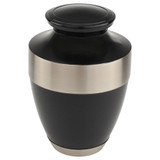 Adria Black Urn with Wide Silver Band