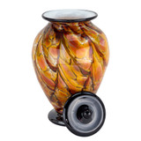 Brillante Hand Blown Glass Urn - Shown with Lid Off