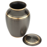 Dignity Gray Extra Small Brass Urn With Lid Removed