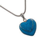 Two Hearts Blue Cremation Jewelry