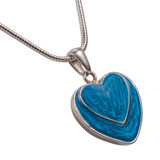 Two Hearts Blue Cremation Jewelry