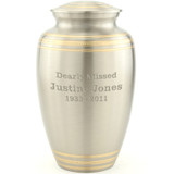 Embossed Heart Brass Urn with Engraving Sample