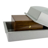 Crowne Urn Vault Single - Gray with Adult Size Cremation Urn - Urn Not Included