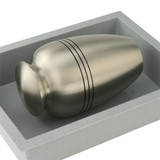 Crowne Urn Vault Single - Gray Lid Off with Adult Size Cremation Urn - Urn Not Included