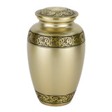 Classic Gold Engraved Brass Urn