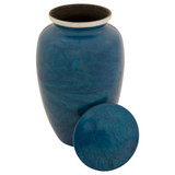 Bright Blue Urn - Shown with Lid Off