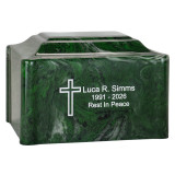 Claremont Cultured Marble Urn - Dark Green with Optional Engraving
