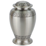 Pewter Leaves Brass Urn