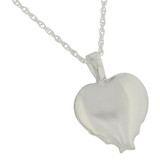 Pearl Heart with Angel Wings Cremation Jewelry - Backside Shown