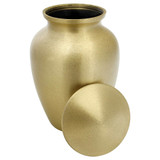 Classic Gold Cremation Urn - Extra Small - Shown with Lid Off