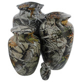 Classic Camouflage Urn - Shown with Matching Urns - All Sold Separately