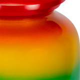 Close Up of True Rainbow Aluminum Urn