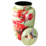 Hummingbird In Nature Urn with Lid Off