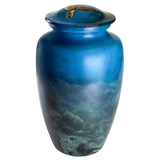 Sea Turtle in the Ocean Aluminum Urn - Back View