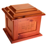 Craftsman Cedar Urn with Sample Front Engraving