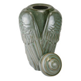 Angel Wings Ceramic Urn Serene with Lid Off