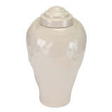 Angel Wings Ceramic Cremation Urn in Ivory - Back View