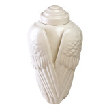 Angel Wings Ceramic Cremation Urn in Ivory