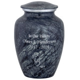 Dark Blue Harbor Aluminum Urn Medium with Sample Engraving