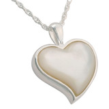 Heart Mother of Pearl Cremation Jewelry