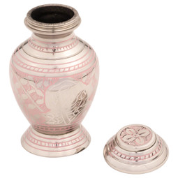 Callia Pink Rose Keepsake Urn - Shown with Lid Off