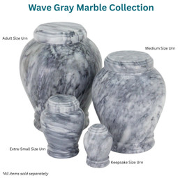 Wave Gray Marble Cremation Urn Collection (Sold Separately)