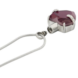 Opening - Purple Heart Gemstone Cremation Jewelry Pendant