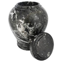 Empire Green Marble Urn - Shown with Lid Off