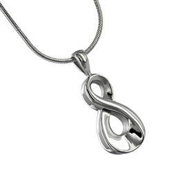 Infinity Cremation Jewelry Pendant in Stainless Steel