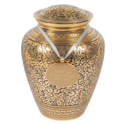 Leaves of Gold Brass Urn