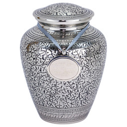 Leaves of Silver Brass Urn - Shown with Pendant Option
