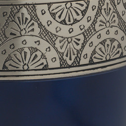 Regent Brass Urn Navy Blue - Close Up Detail Shown