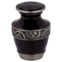 Regent Black Keepsake Urn with Sample Engraving