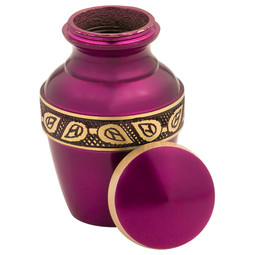 Magenta Topaz Keepsake Urn Shown Open