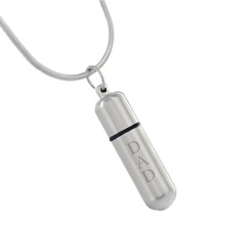 Silver Cylinder Cremation Jewelry