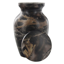 Shown with Lid in Front - Lost Camo Keepsake Urn