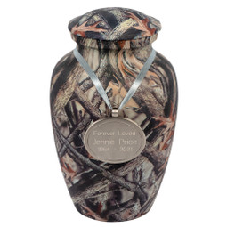 Lost Camo Cremation Urn - Medium - Sample Pendant Shown