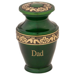 Umbria Brass Keepsake Urn - Engraved Sample Shown