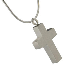 Back View - Swirl Cross Cremation Jewelry Pendant