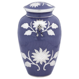 Grace Lavender Blue Brass Urn