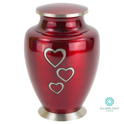 Loving Hearts Brass Urn
