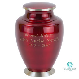 Loving Hearts Brass Urn - Shown with Optional Direct Engraving