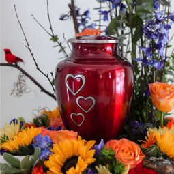 Loving Hearts Brass Urn