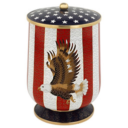 Patriotic Eagle Cloisonne Urn